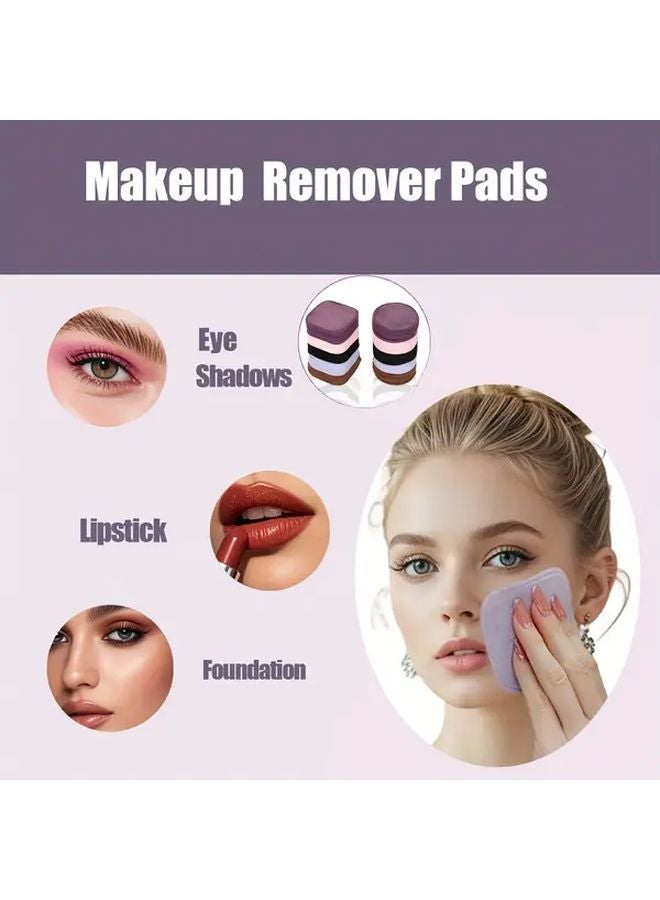 Fangyuan Blue Gray Reusable Velvet Makeup Remover Pads Washable 10pcs All Skin Types - Image 3